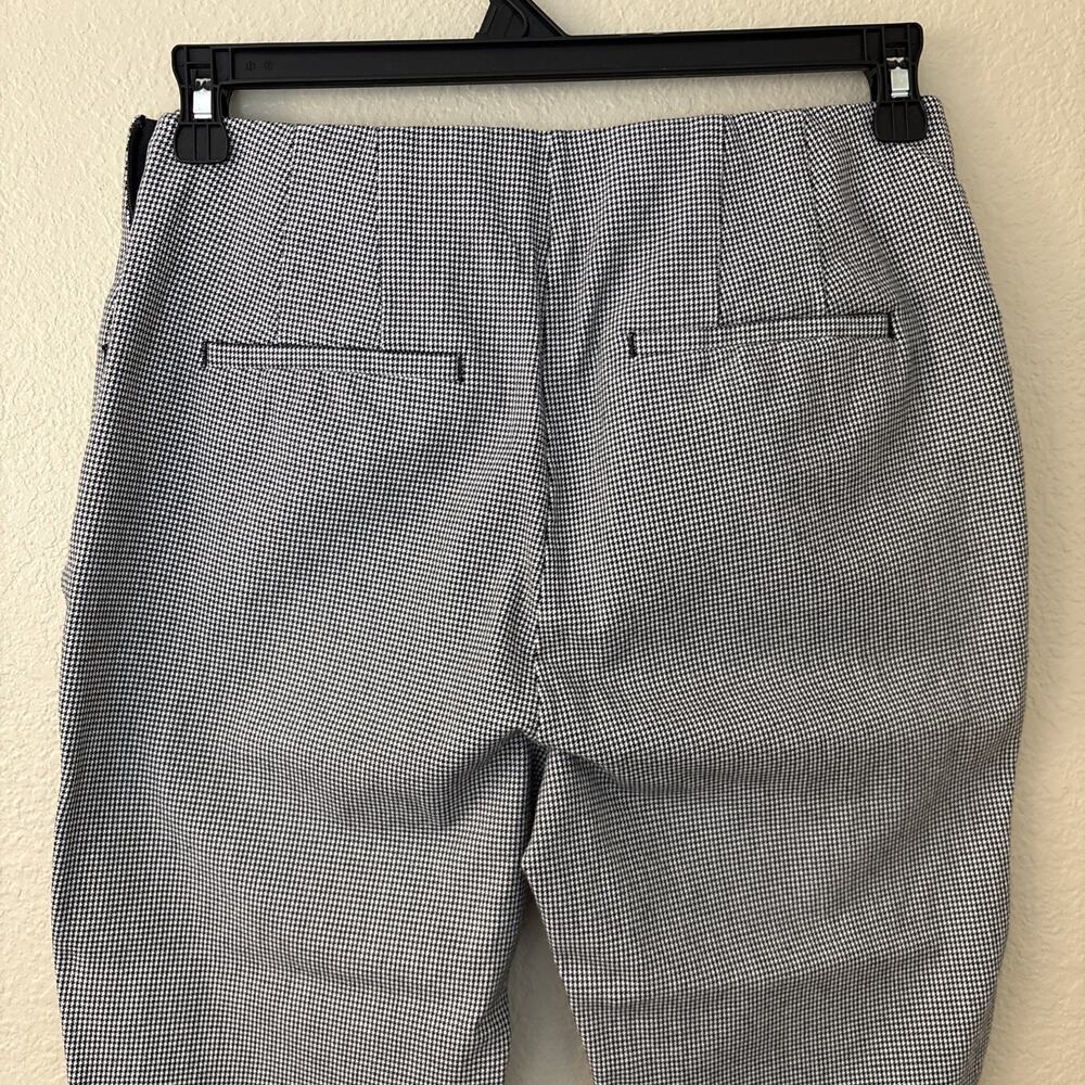LOFT Womens High Waist Skinny Houndstooth Pants Black White Check Career, Sz 10 - Picture 9 of 15